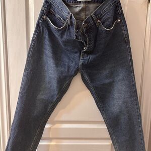 Zara Men's Relaxed Dark Blue Denim Jeans